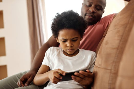 family playing an educational game together