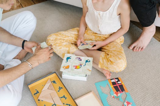 children discussing strategies while playing games