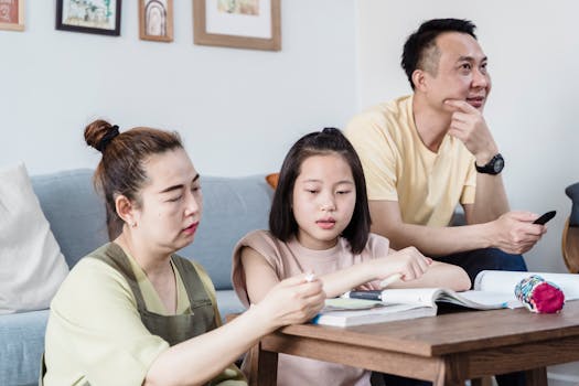 parents helping kids study