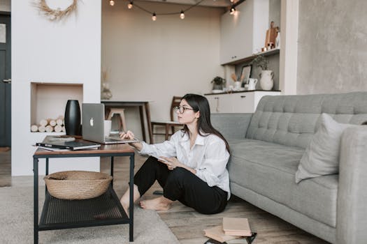 student studying with a digital planner
